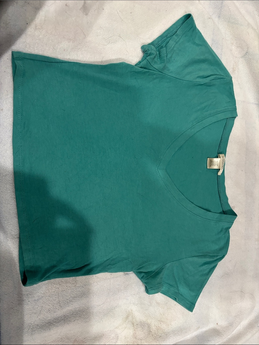 Bozzolo Teal Short Sleeve V-Neck Tee